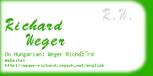 richard weger business card